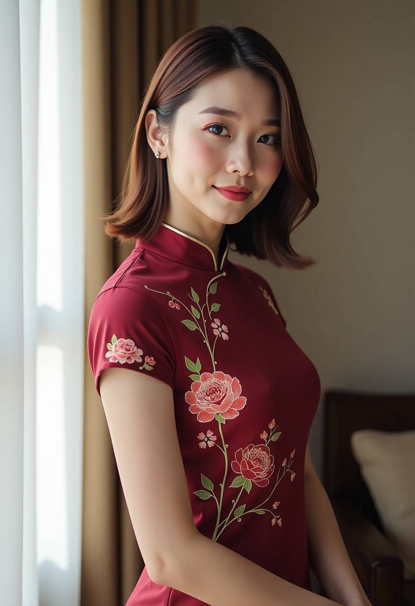 令仪佩戴金钗的近景